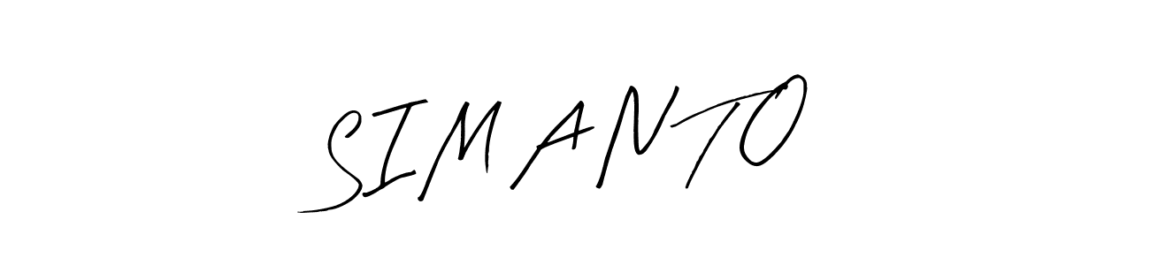 Design your own signature with our free online signature maker. With this signature software, you can create a handwritten (Arty Signature) signature for name S I M A N T O. S I M A N T O signature style 8 images and pictures png