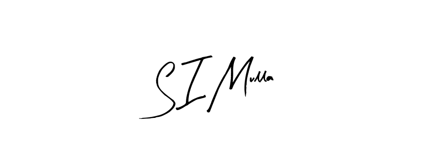 Arty Signature is a professional signature style that is perfect for those who want to add a touch of class to their signature. It is also a great choice for those who want to make their signature more unique. Get S I Mulla name to fancy signature for free. S I Mulla signature style 8 images and pictures png