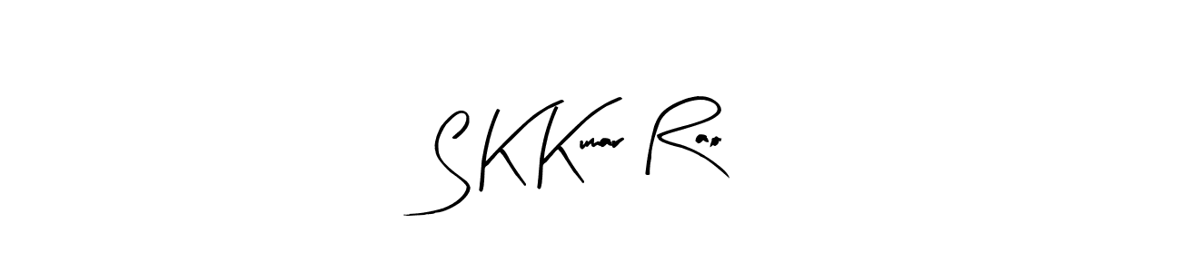 The best way (Arty Signature) to make a short signature is to pick only two or three words in your name. The name S K Kumar Rao include a total of six letters. For converting this name. S K Kumar Rao signature style 8 images and pictures png