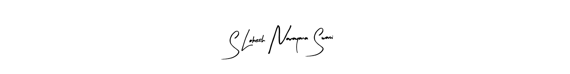 Create a beautiful signature design for name S Lokesh Narayana Swami. With this signature (Arty Signature) fonts, you can make a handwritten signature for free. S Lokesh Narayana Swami signature style 8 images and pictures png