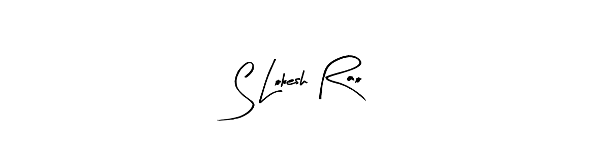 Create a beautiful signature design for name S Lokesh Rao. With this signature (Arty Signature) fonts, you can make a handwritten signature for free. S Lokesh Rao signature style 8 images and pictures png