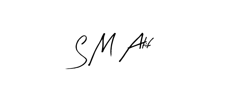 Make a beautiful signature design for name S M Atif. With this signature (Arty Signature) style, you can create a handwritten signature for free. S M Atif signature style 8 images and pictures png