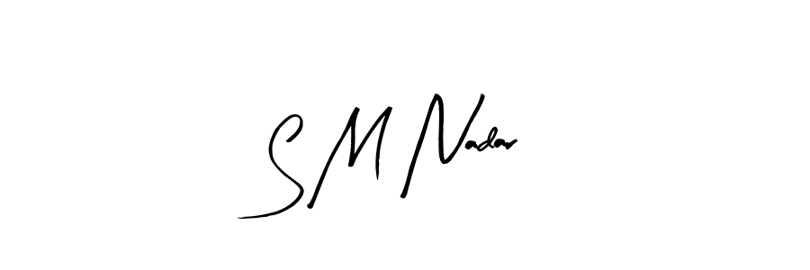 Arty Signature is a professional signature style that is perfect for those who want to add a touch of class to their signature. It is also a great choice for those who want to make their signature more unique. Get S M Nadar name to fancy signature for free. S M Nadar signature style 8 images and pictures png