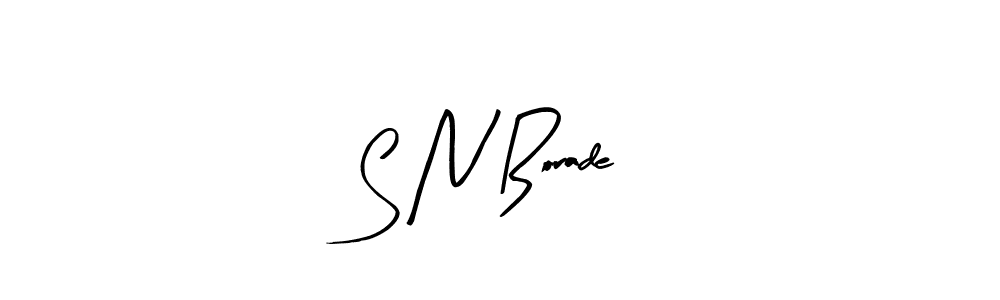 The best way (Arty Signature) to make a short signature is to pick only two or three words in your name. The name S N Borade include a total of six letters. For converting this name. S N Borade signature style 8 images and pictures png