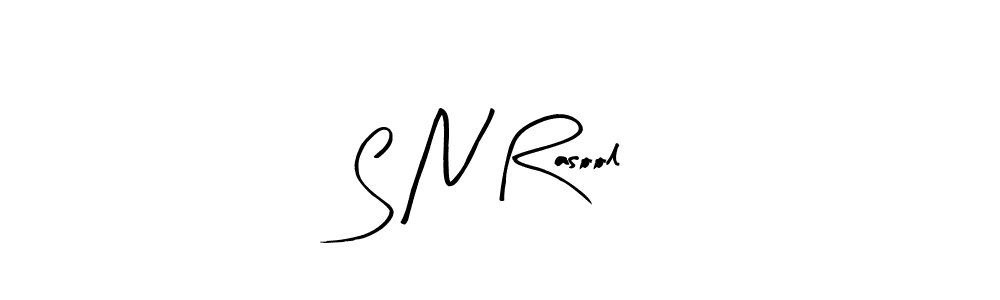 Make a beautiful signature design for name S N Rasool. With this signature (Arty Signature) style, you can create a handwritten signature for free. S N Rasool signature style 8 images and pictures png