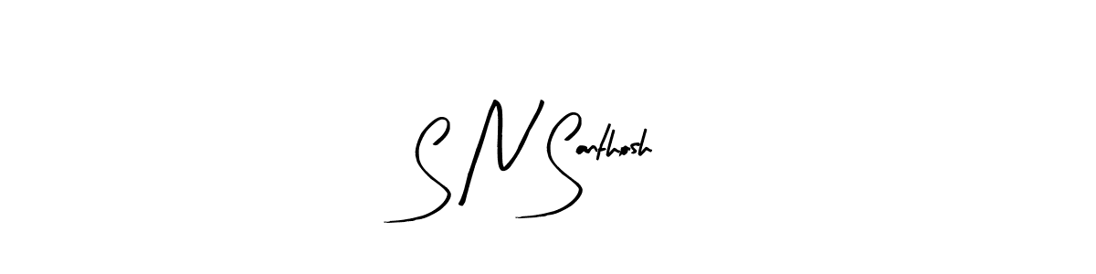 S N Santhosh stylish signature style. Best Handwritten Sign (Arty Signature) for my name. Handwritten Signature Collection Ideas for my name S N Santhosh. S N Santhosh signature style 8 images and pictures png