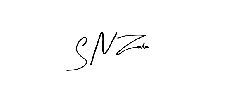 Make a beautiful signature design for name S N Zala. With this signature (Arty Signature) style, you can create a handwritten signature for free. S N Zala signature style 8 images and pictures png
