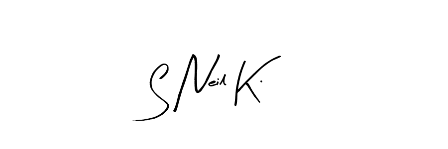 You should practise on your own different ways (Arty Signature) to write your name (S Neil K.) in signature. don't let someone else do it for you. S Neil K. signature style 8 images and pictures png