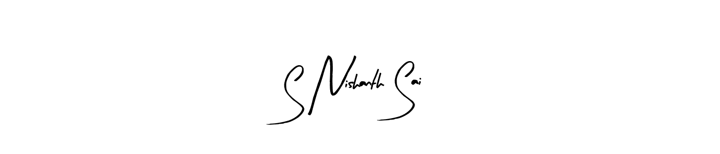 You should practise on your own different ways (Arty Signature) to write your name (S Nishanth Sai) in signature. don't let someone else do it for you. S Nishanth Sai signature style 8 images and pictures png
