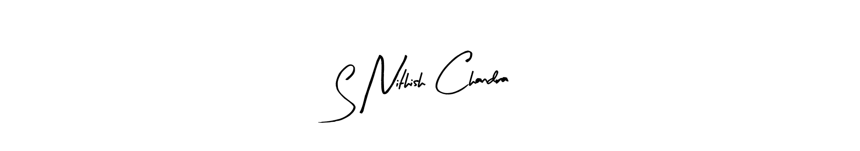 You can use this online signature creator to create a handwritten signature for the name S Nithish Chandra. This is the best online autograph maker. S Nithish Chandra signature style 8 images and pictures png