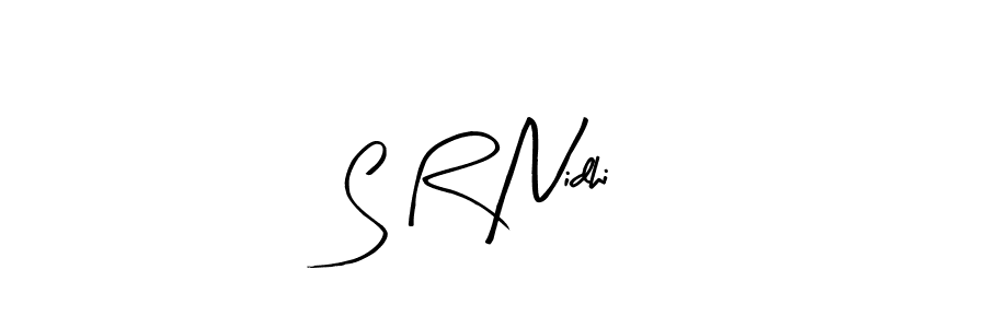 Make a beautiful signature design for name S R Nidhi. With this signature (Arty Signature) style, you can create a handwritten signature for free. S R Nidhi signature style 8 images and pictures png