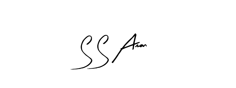 The best way (Arty Signature) to make a short signature is to pick only two or three words in your name. The name S S Aman include a total of six letters. For converting this name. S S Aman signature style 8 images and pictures png