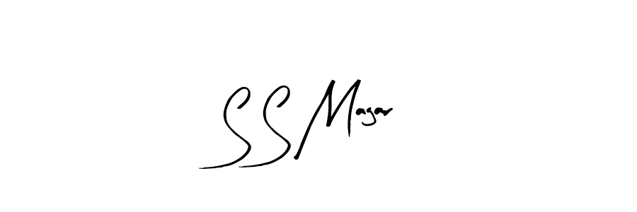 The best way (Arty Signature) to make a short signature is to pick only two or three words in your name. The name S S Magar include a total of six letters. For converting this name. S S Magar signature style 8 images and pictures png