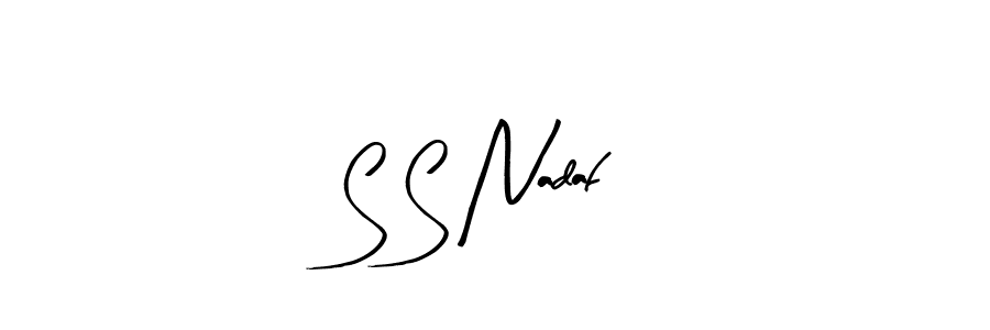 You should practise on your own different ways (Arty Signature) to write your name (S S Nadaf) in signature. don't let someone else do it for you. S S Nadaf signature style 8 images and pictures png