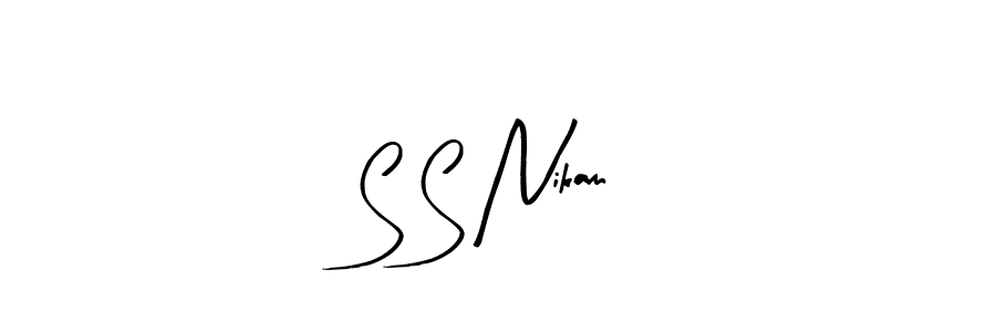 How to make S S Nikam name signature. Use Arty Signature style for creating short signs online. This is the latest handwritten sign. S S Nikam signature style 8 images and pictures png