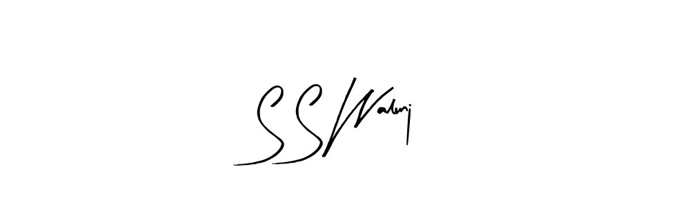 How to make S S Walunj name signature. Use Arty Signature style for creating short signs online. This is the latest handwritten sign. S S Walunj signature style 8 images and pictures png