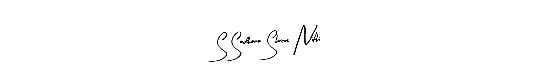 Similarly Arty Signature is the best handwritten signature design. Signature creator online .You can use it as an online autograph creator for name S Sadhana Shree Nithi. S Sadhana Shree Nithi signature style 8 images and pictures png