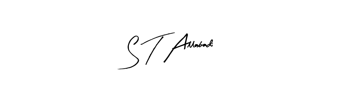 S T Allabadi stylish signature style. Best Handwritten Sign (Arty Signature) for my name. Handwritten Signature Collection Ideas for my name S T Allabadi. S T Allabadi signature style 8 images and pictures png