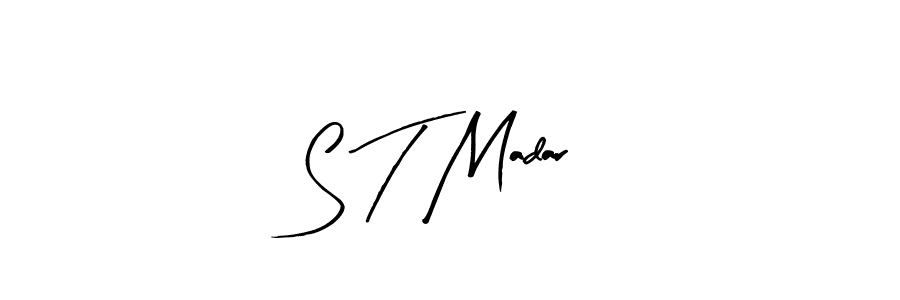 The best way (Arty Signature) to make a short signature is to pick only two or three words in your name. The name S T Madar include a total of six letters. For converting this name. S T Madar signature style 8 images and pictures png