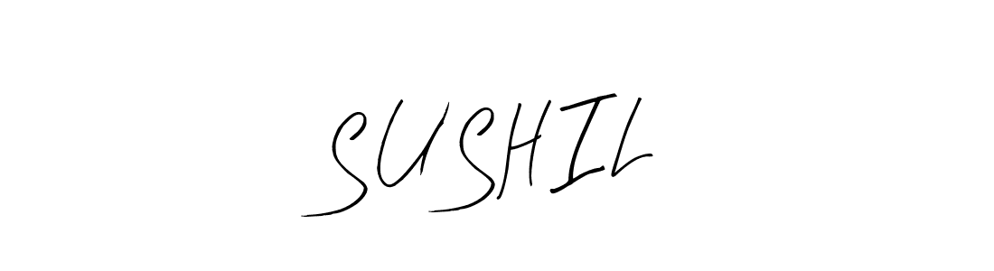 Create a beautiful signature design for name S U S H I L. With this signature (Arty Signature) fonts, you can make a handwritten signature for free. S U S H I L signature style 8 images and pictures png