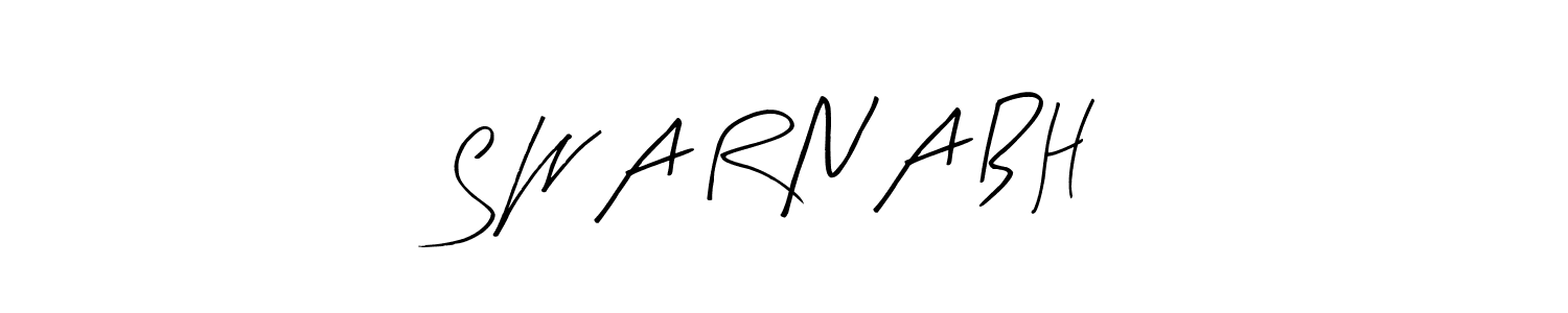 Similarly Arty Signature is the best handwritten signature design. Signature creator online .You can use it as an online autograph creator for name S W A R N A B H. S W A R N A B H signature style 8 images and pictures png