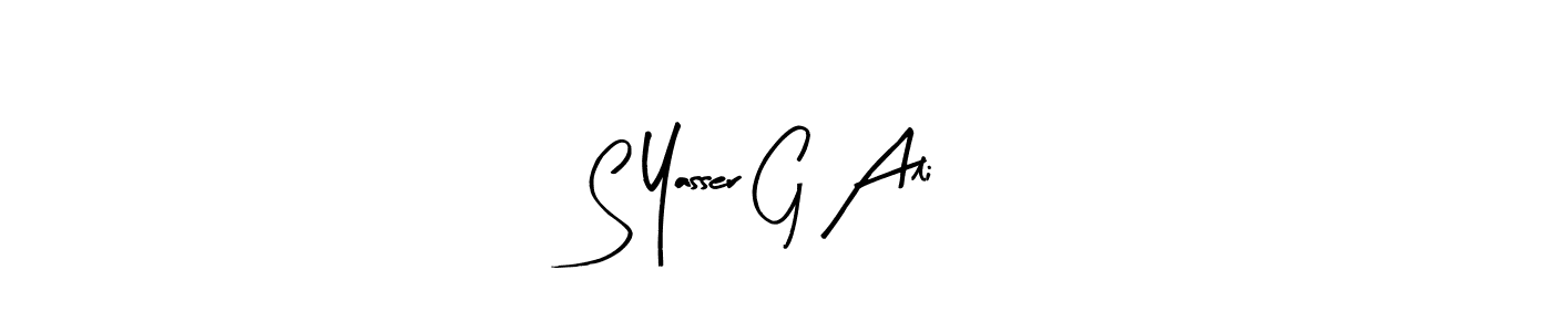 if you are searching for the best signature style for your name S Yasser G Ali. so please give up your signature search. here we have designed multiple signature styles  using Arty Signature. S Yasser G Ali signature style 8 images and pictures png