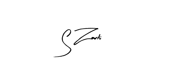 Create a beautiful signature design for name S Zarli. With this signature (Arty Signature) fonts, you can make a handwritten signature for free. S Zarli signature style 8 images and pictures png