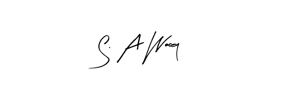 This is the best signature style for the S. A Wasey name. Also you like these signature font (Arty Signature). Mix name signature. S. A Wasey signature style 8 images and pictures png