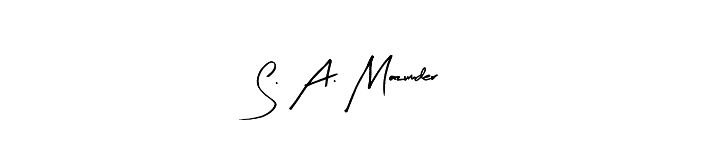 You should practise on your own different ways (Arty Signature) to write your name (S. A. Mazumder) in signature. don't let someone else do it for you. S. A. Mazumder signature style 8 images and pictures png