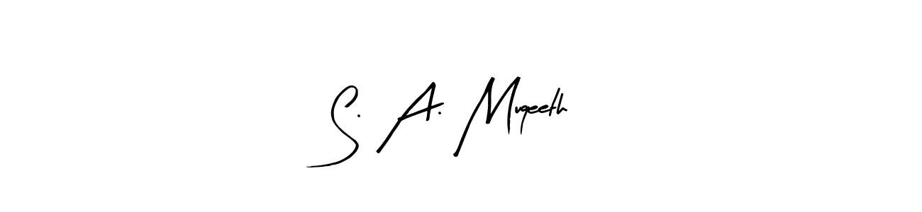 Use a signature maker to create a handwritten signature online. With this signature software, you can design (Arty Signature) your own signature for name S. A. Muqeeth. S. A. Muqeeth signature style 8 images and pictures png