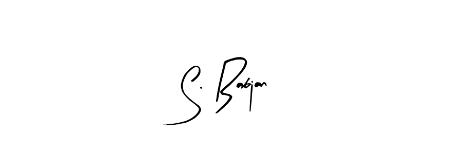 S. Babjan stylish signature style. Best Handwritten Sign (Arty Signature) for my name. Handwritten Signature Collection Ideas for my name S. Babjan. S. Babjan signature style 8 images and pictures png