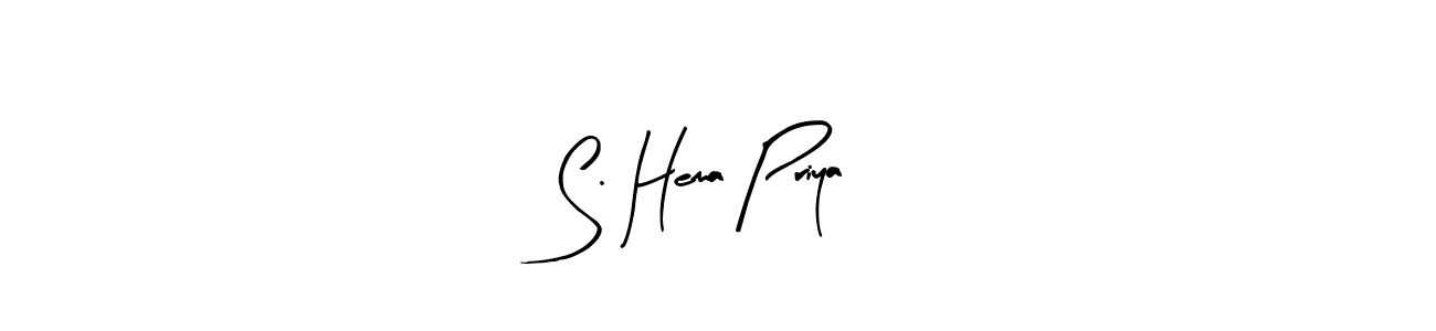 How to make S. Hema Priya name signature. Use Arty Signature style for creating short signs online. This is the latest handwritten sign. S. Hema Priya signature style 8 images and pictures png