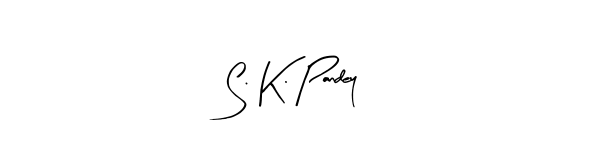 How to make S. K. Pandey name signature. Use Arty Signature style for creating short signs online. This is the latest handwritten sign. S. K. Pandey signature style 8 images and pictures png