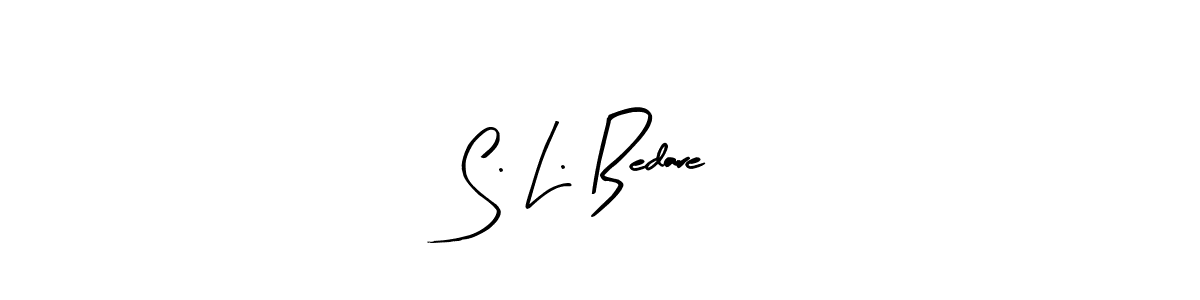Use a signature maker to create a handwritten signature online. With this signature software, you can design (Arty Signature) your own signature for name S. L. Bedare. S. L. Bedare signature style 8 images and pictures png