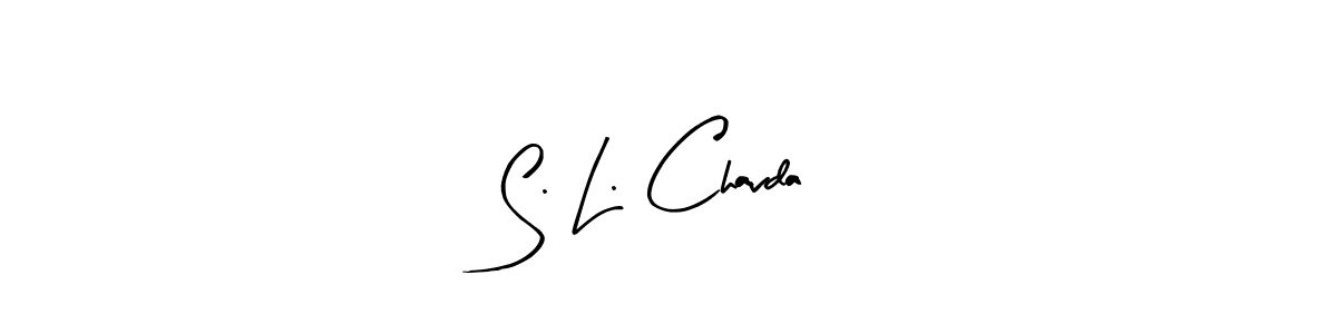 S. L. Chavda stylish signature style. Best Handwritten Sign (Arty Signature) for my name. Handwritten Signature Collection Ideas for my name S. L. Chavda. S. L. Chavda signature style 8 images and pictures png