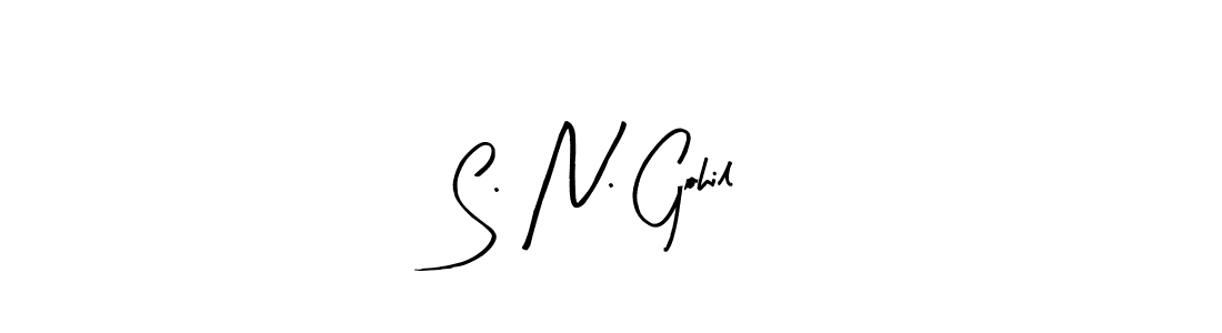 if you are searching for the best signature style for your name S. N. Gohil. so please give up your signature search. here we have designed multiple signature styles  using Arty Signature. S. N. Gohil signature style 8 images and pictures png