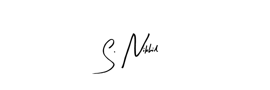 Also we have S. Nikhil name is the best signature style. Create professional handwritten signature collection using Arty Signature autograph style. S. Nikhil signature style 8 images and pictures png