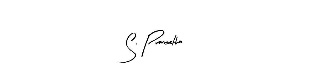 The best way (Arty Signature) to make a short signature is to pick only two or three words in your name. The name S. Praneetha include a total of six letters. For converting this name. S. Praneetha signature style 8 images and pictures png