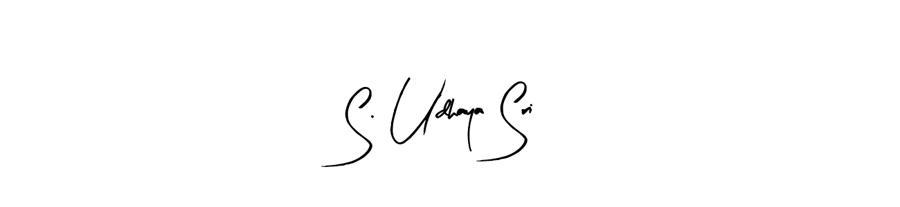 Arty Signature is a professional signature style that is perfect for those who want to add a touch of class to their signature. It is also a great choice for those who want to make their signature more unique. Get S. Udhaya Sri name to fancy signature for free. S. Udhaya Sri signature style 8 images and pictures png