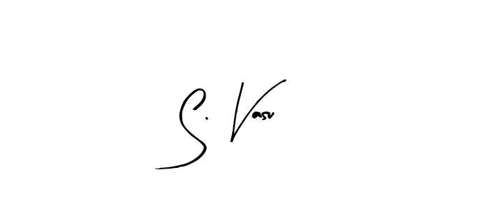 Arty Signature is a professional signature style that is perfect for those who want to add a touch of class to their signature. It is also a great choice for those who want to make their signature more unique. Get S. Vasu name to fancy signature for free. S. Vasu signature style 8 images and pictures png