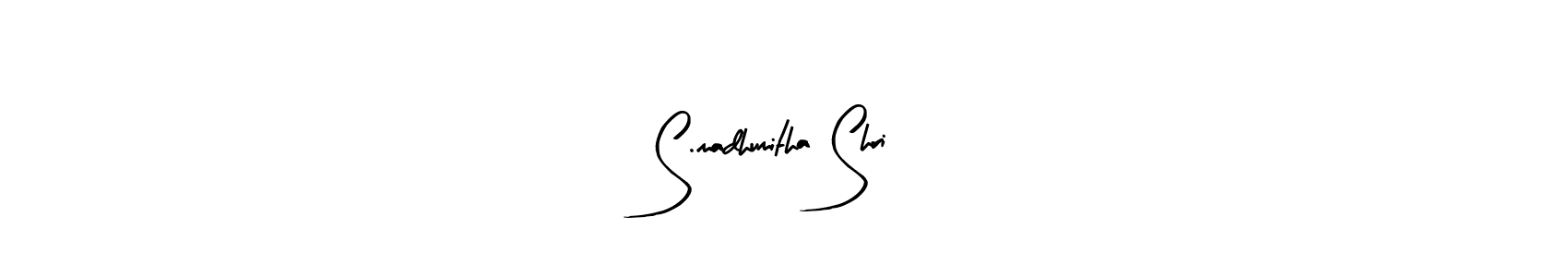 Design your own signature with our free online signature maker. With this signature software, you can create a handwritten (Arty Signature) signature for name S.madhumitha Shri. S.madhumitha Shri signature style 8 images and pictures png