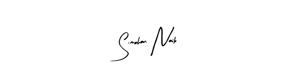 Arty Signature is a professional signature style that is perfect for those who want to add a touch of class to their signature. It is also a great choice for those who want to make their signature more unique. Get S.mohan Naik name to fancy signature for free. S.mohan Naik signature style 8 images and pictures png