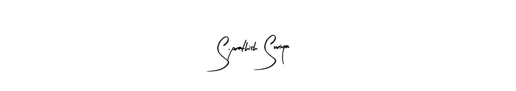 Create a beautiful signature design for name S.prathish Suriya. With this signature (Arty Signature) fonts, you can make a handwritten signature for free. S.prathish Suriya signature style 8 images and pictures png