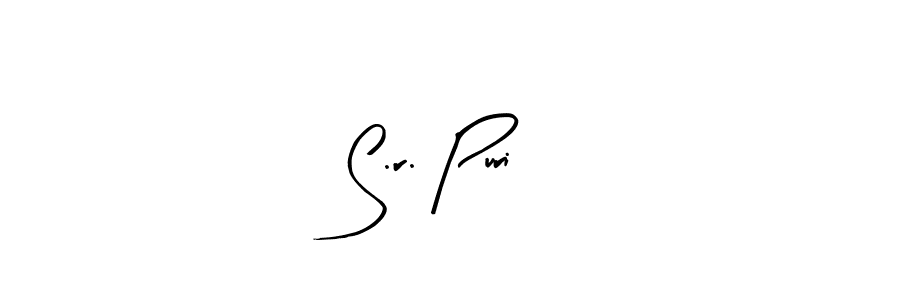 Arty Signature is a professional signature style that is perfect for those who want to add a touch of class to their signature. It is also a great choice for those who want to make their signature more unique. Get S.r. Puri name to fancy signature for free. S.r. Puri signature style 8 images and pictures png