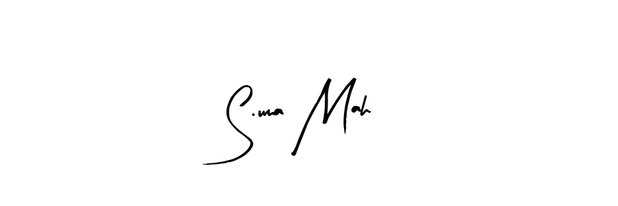 Use a signature maker to create a handwritten signature online. With this signature software, you can design (Arty Signature) your own signature for name S.uma Mah. S.uma Mah signature style 8 images and pictures png