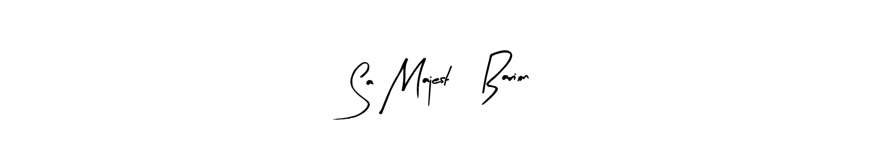 The best way (Arty Signature) to make a short signature is to pick only two or three words in your name. The name Sa Majesté Barion include a total of six letters. For converting this name. Sa Majesté Barion signature style 8 images and pictures png
