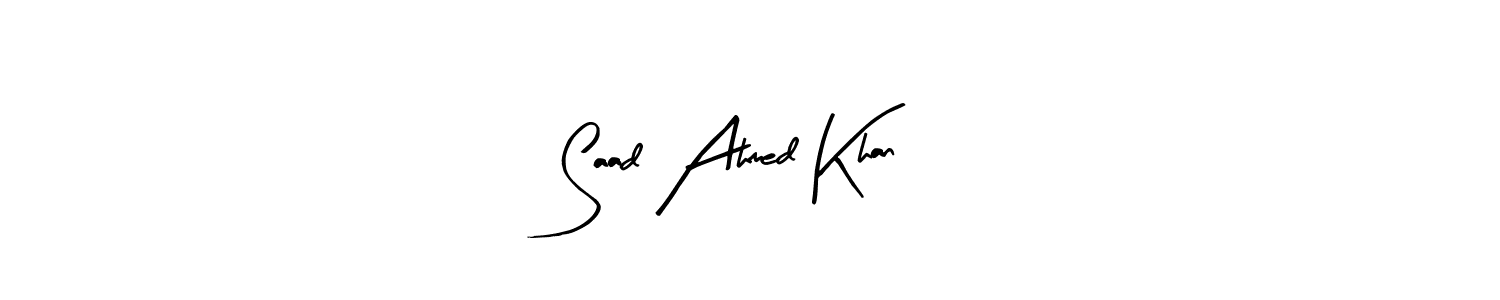 Design your own signature with our free online signature maker. With this signature software, you can create a handwritten (Arty Signature) signature for name Saad Ahmed Khan. Saad Ahmed Khan signature style 8 images and pictures png