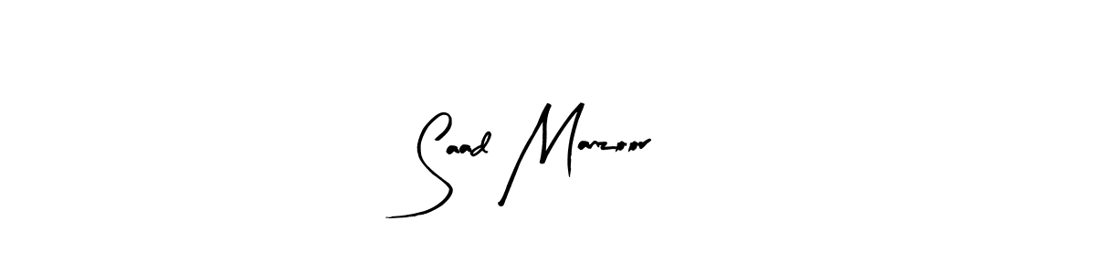 Make a beautiful signature design for name Saad Manzoor. With this signature (Arty Signature) style, you can create a handwritten signature for free. Saad Manzoor signature style 8 images and pictures png