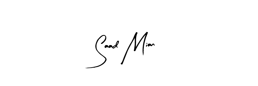 You can use this online signature creator to create a handwritten signature for the name Saad Mian. This is the best online autograph maker. Saad Mian signature style 8 images and pictures png