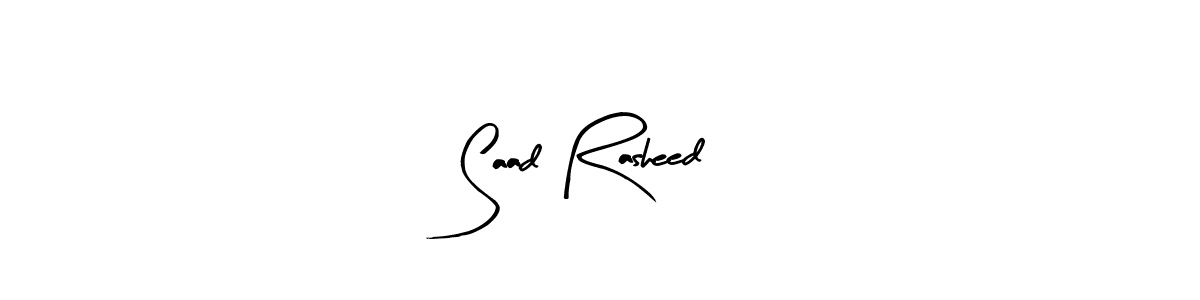 Arty Signature is a professional signature style that is perfect for those who want to add a touch of class to their signature. It is also a great choice for those who want to make their signature more unique. Get Saad Rasheed name to fancy signature for free. Saad Rasheed signature style 8 images and pictures png
